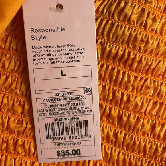 Wild Fable Orange Satin Bodycon Dress Large - Picture 11 of 14